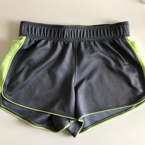 Grey and lime Reebok shorts